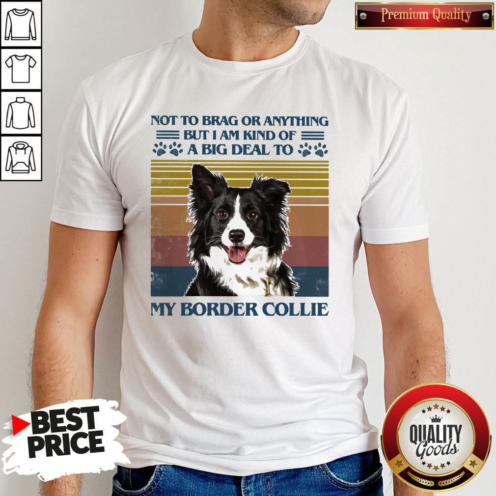 Nice Not To Brag Or Anything But I Am Kind Of A Big Deal To My Border Collie Vintage Retro Shirt