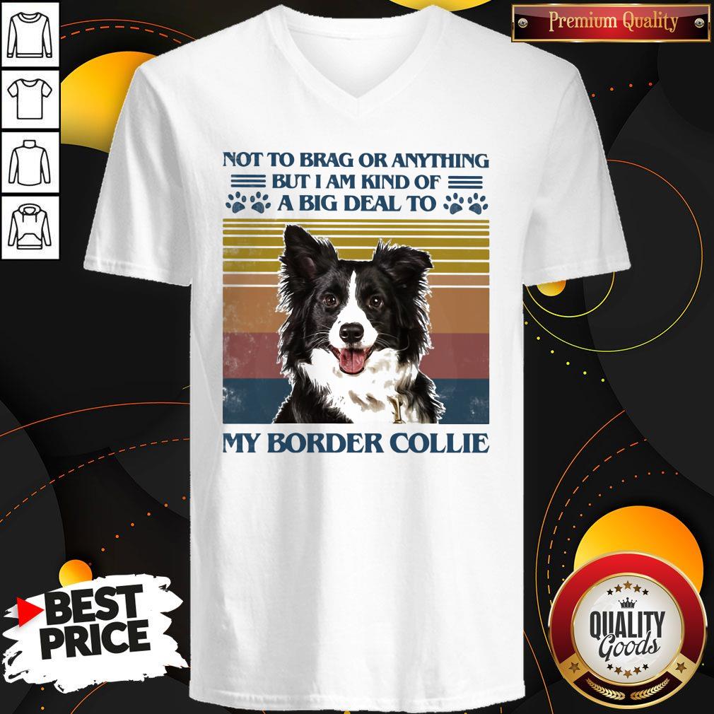 Nice Not To Brag Or Anything But I Am Kind Of A Big Deal To My Border Collie Vintage Retro Shirt - Image 2