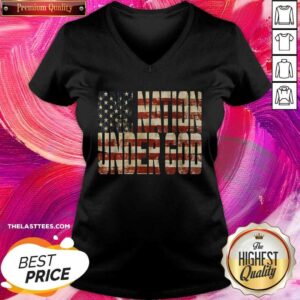 Alternative view of Perfect One Nation Under God American Flag Shirt