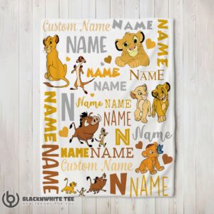 Perfect Disney Simba Timon Pumbaa The Lion King Blanket Fleece Customized Blanket