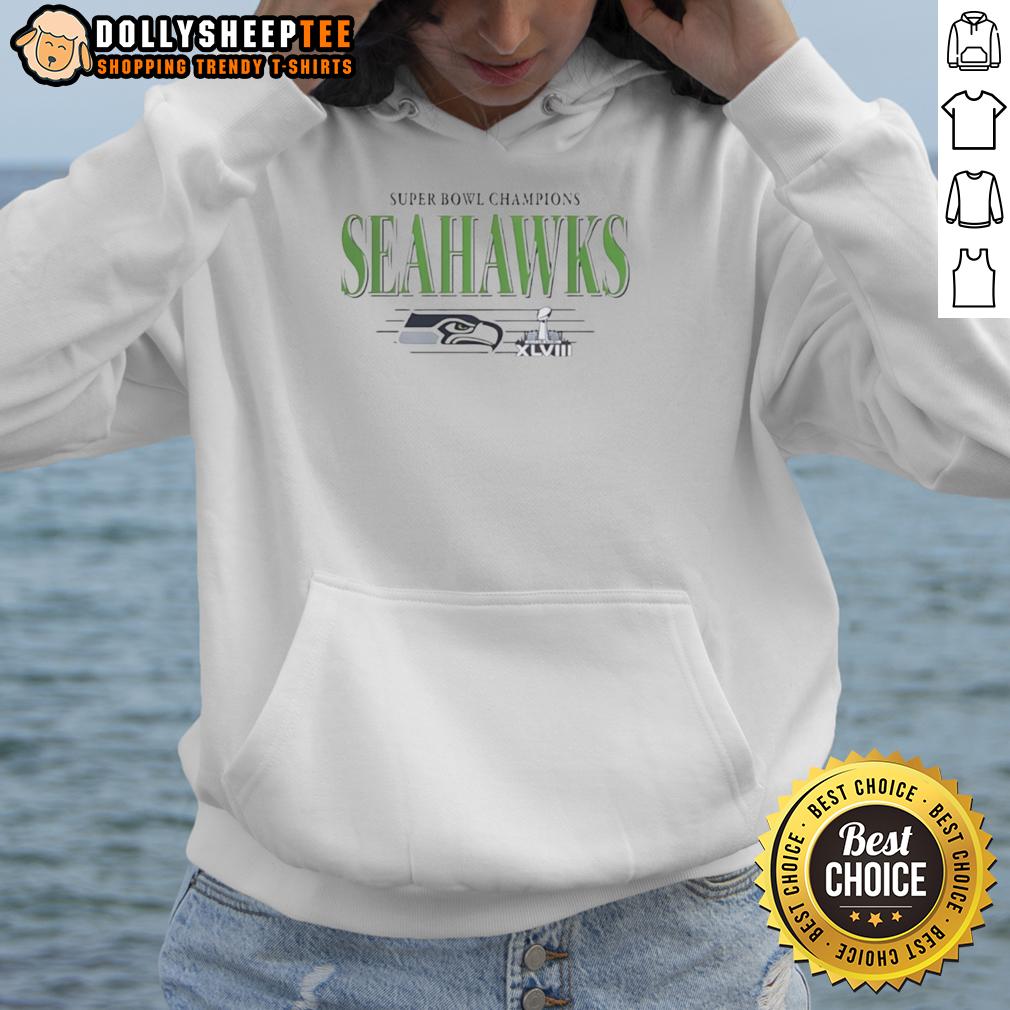 Original Seattle Seahawks Super Bowl Champions XLVIII Trophy Vintage T-Shirt - Image 2