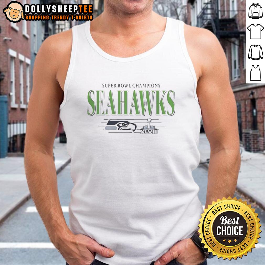 Original Seattle Seahawks Super Bowl Champions XLVIII Trophy Vintage T-Shirt - Image 4