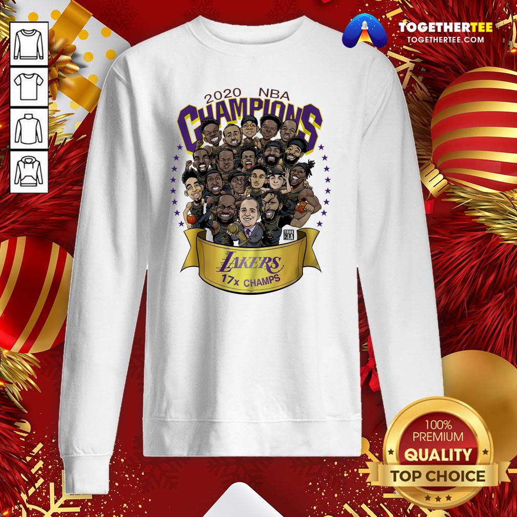 Good 2020 NBA Champions Los Angeles Lakers 17 Champs Cartoon Shirt - Image 4