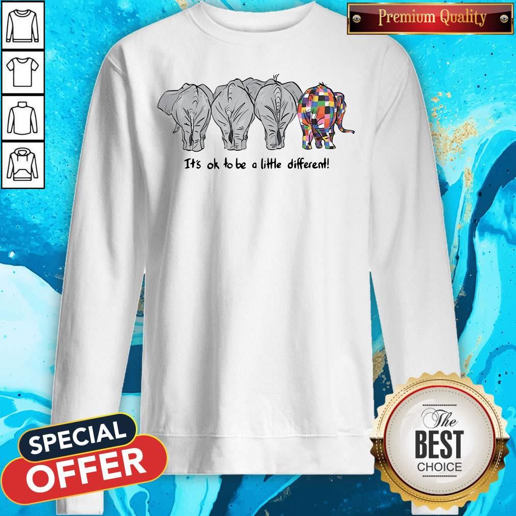 Nice Elephants Autism It’s Ok To Be A Little Different Shirt - Image 3