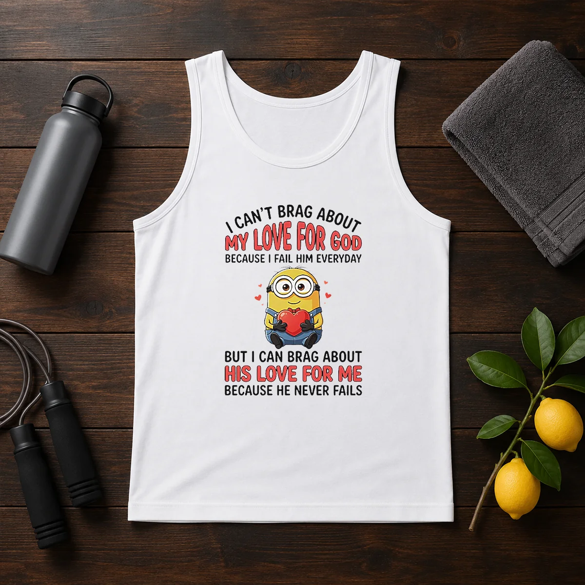 Awesome Minion I Cant Love For God Brag About My Because I Fail Him Everyday But I Can Brag About Shirt - Image 3