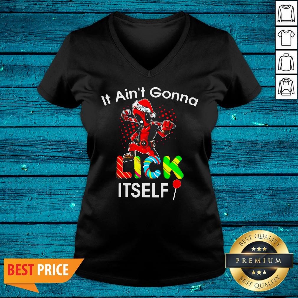 Cute Deadpool It Ain’t Gonna Lick Itself Christmas Shirt - Image 4