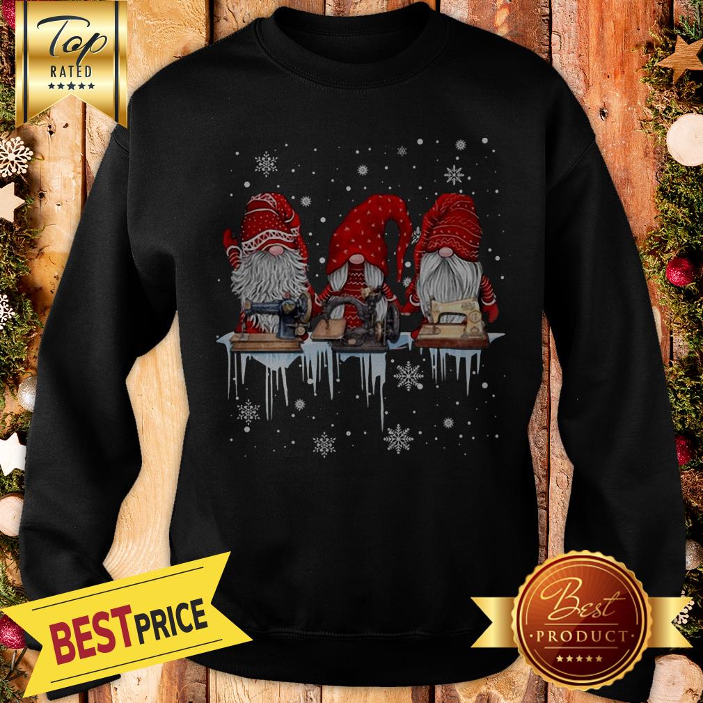 Official Gnome Sewing Machine Christmas Shirt - Image 4