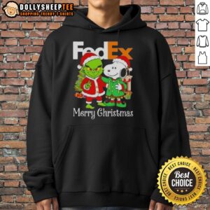 Alternative view of Good FedEx X Grinch And Snoopy Merry Christmas T-Shirt