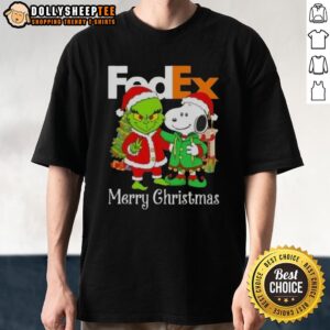 Good FedEx X Grinch And Snoopy Merry Christmas T-Shirt