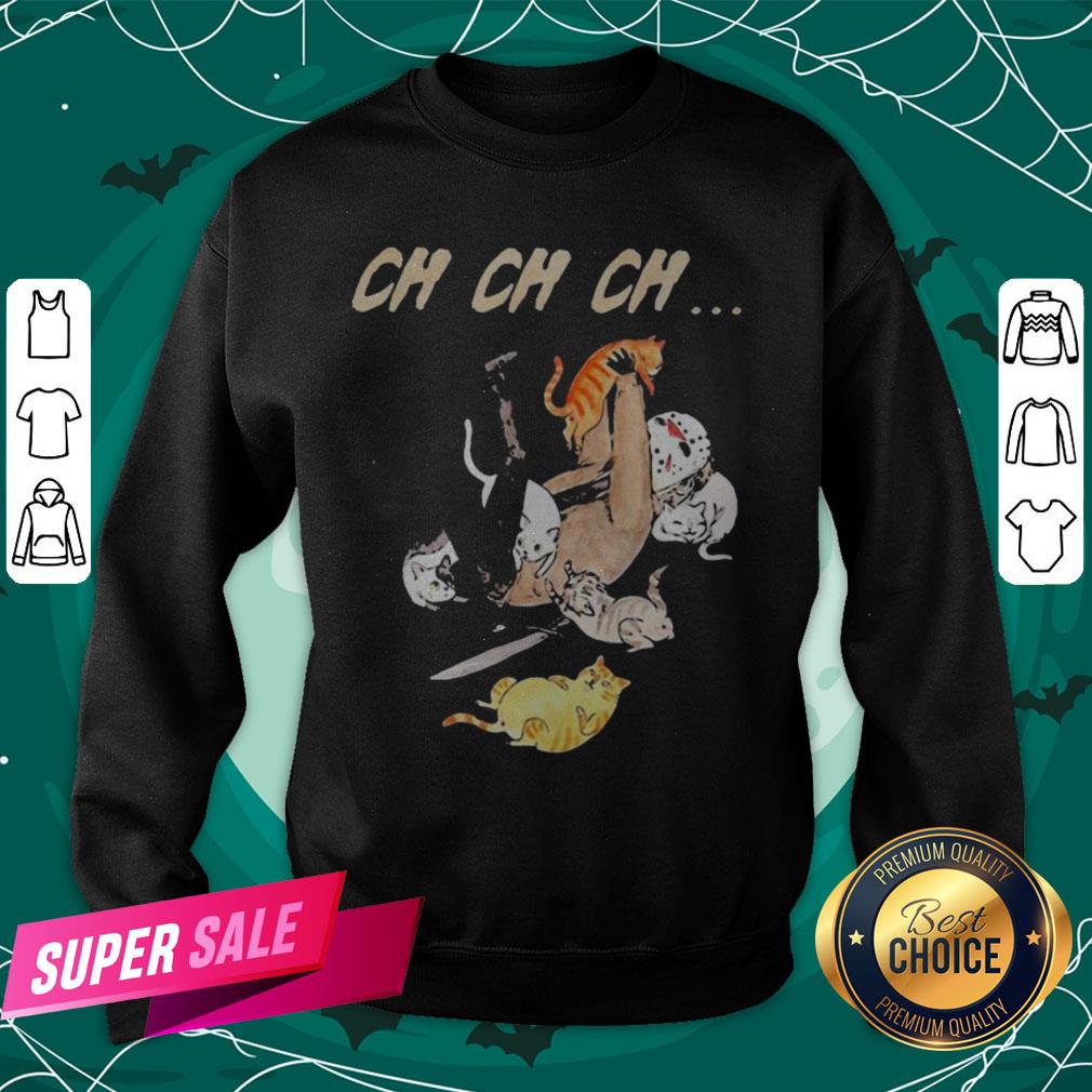 Nice Halloween Jason Voorhees With Cats Ch Ch Ch Shirt - Image 4