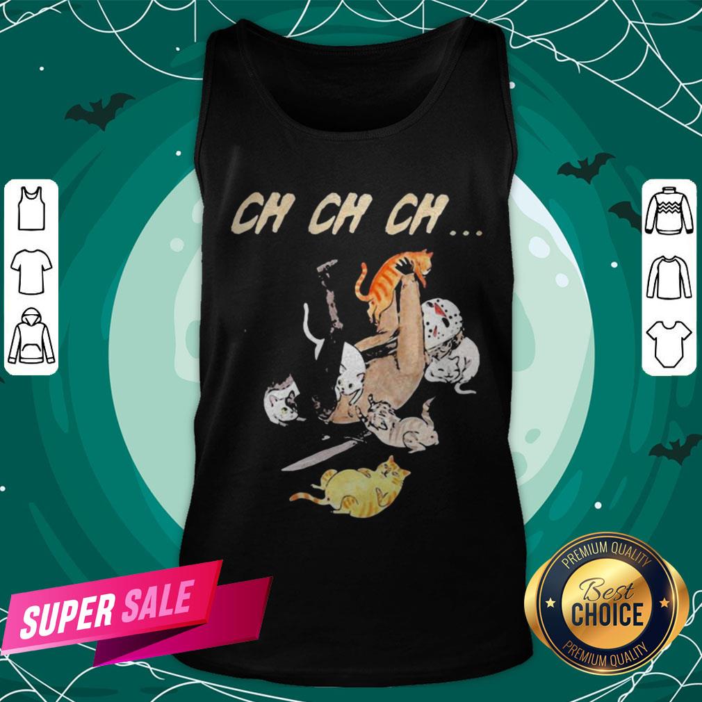 Nice Halloween Jason Voorhees With Cats Ch Ch Ch Shirt - Image 3