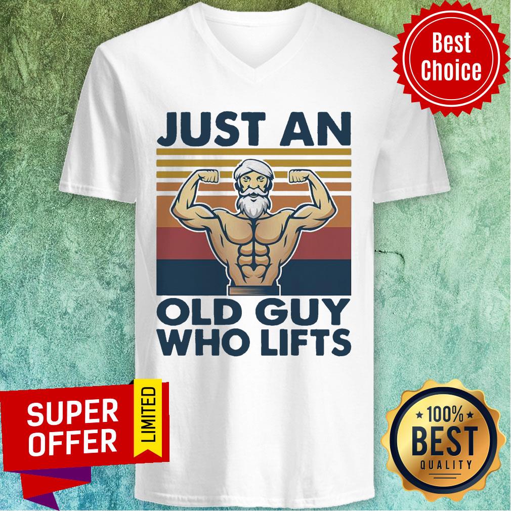 Premium Weightlifting Just An Old Guy Who Lifts Vintage Shirt - Image 3