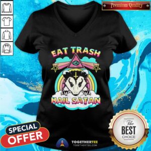 Alternative view of Official Eat Trash Hail Satan Opossum Shirt