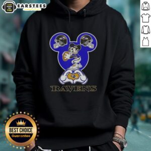 Alternative view of Good Mickey Hands Heart Love Baltimore Ravens Football T-Shirt