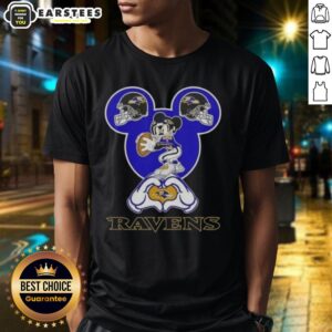 Good Mickey Hands Heart Love Baltimore Ravens Football T-Shirt