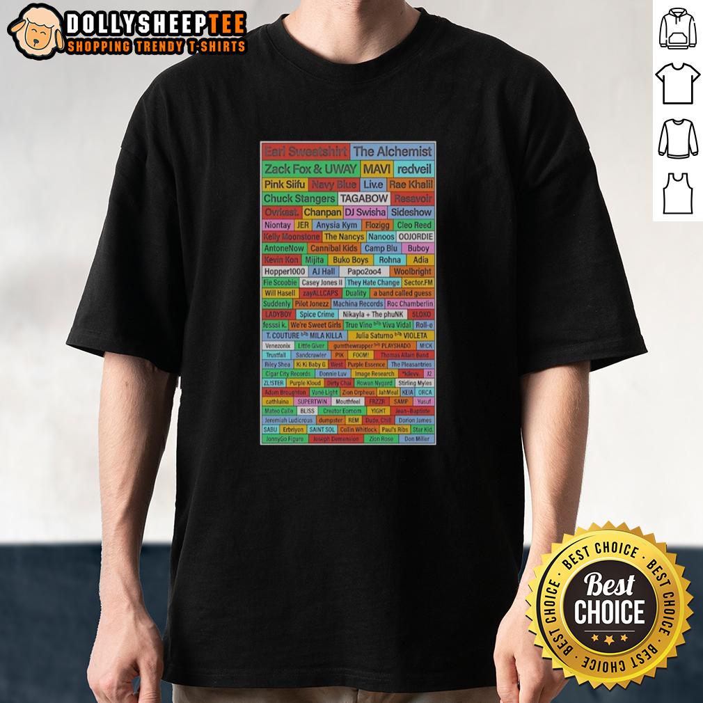 Official Earl Sweatshirt The Alchemist And Zack Fox And Uway Name List T-Shirt