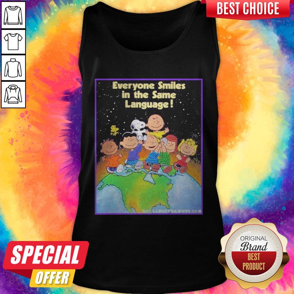 The Peanuts Everyone Smiles In The Same Language Shirt - Image 3