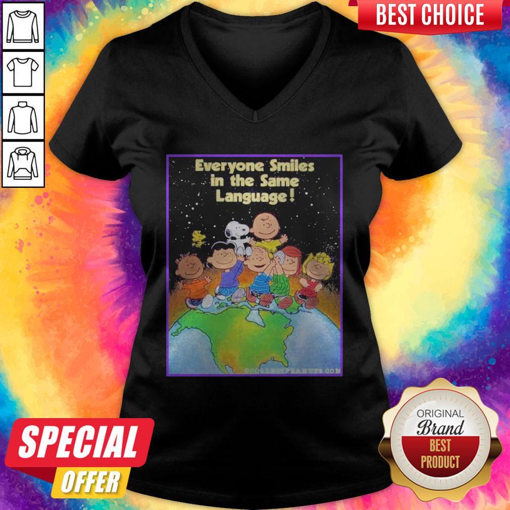 The Peanuts Everyone Smiles In The Same Language Shirt - Image 2