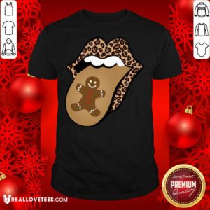 Love Christmas Mouth Tongue Lips Gingerbread Cookie Man Christmas Shirt