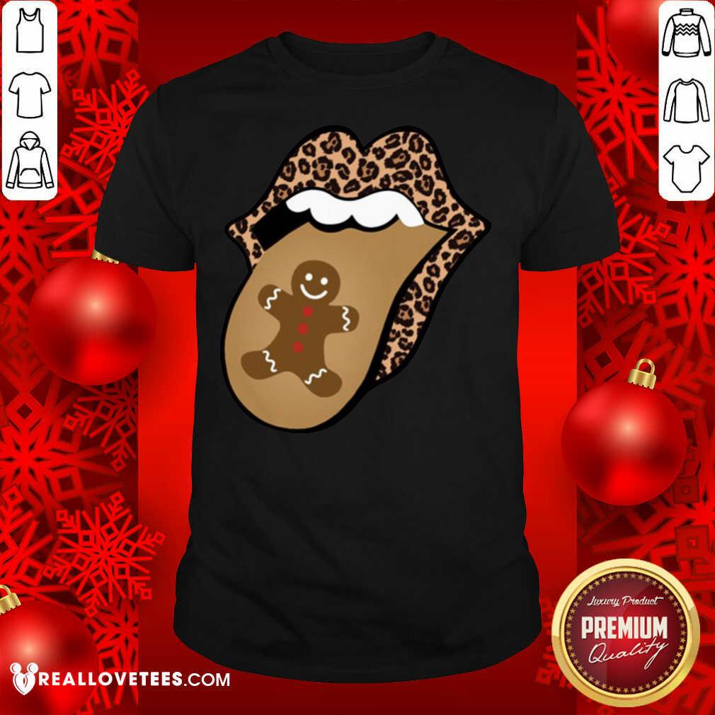 Love Christmas Mouth Tongue Lips Gingerbread Cookie Man Christmas Shirt