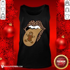 Alternative view of Love Christmas Mouth Tongue Lips Gingerbread Cookie Man Christmas Shirt