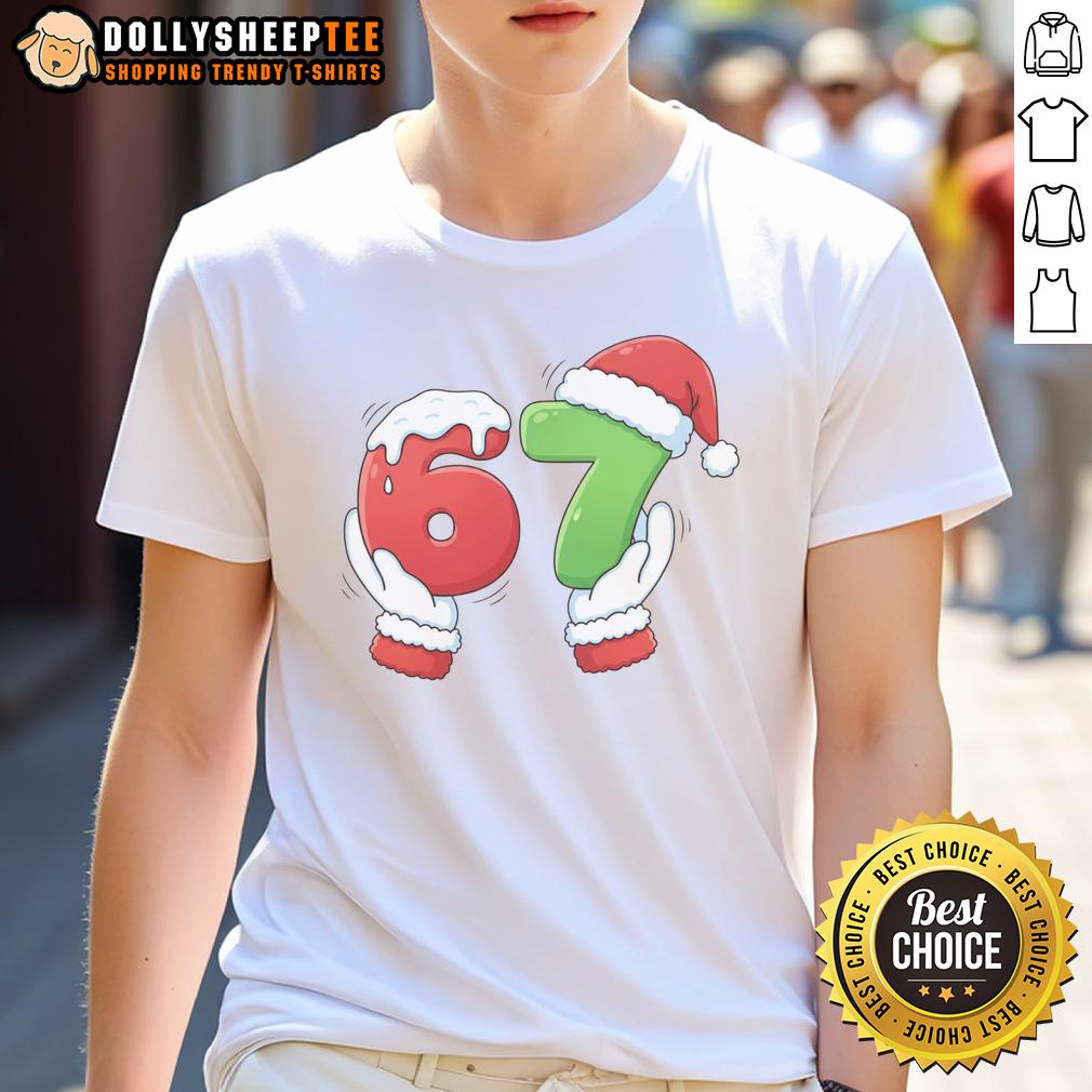 Nice Christmas 67 Meme 6-7 Santa Claus Hands T-Shirt