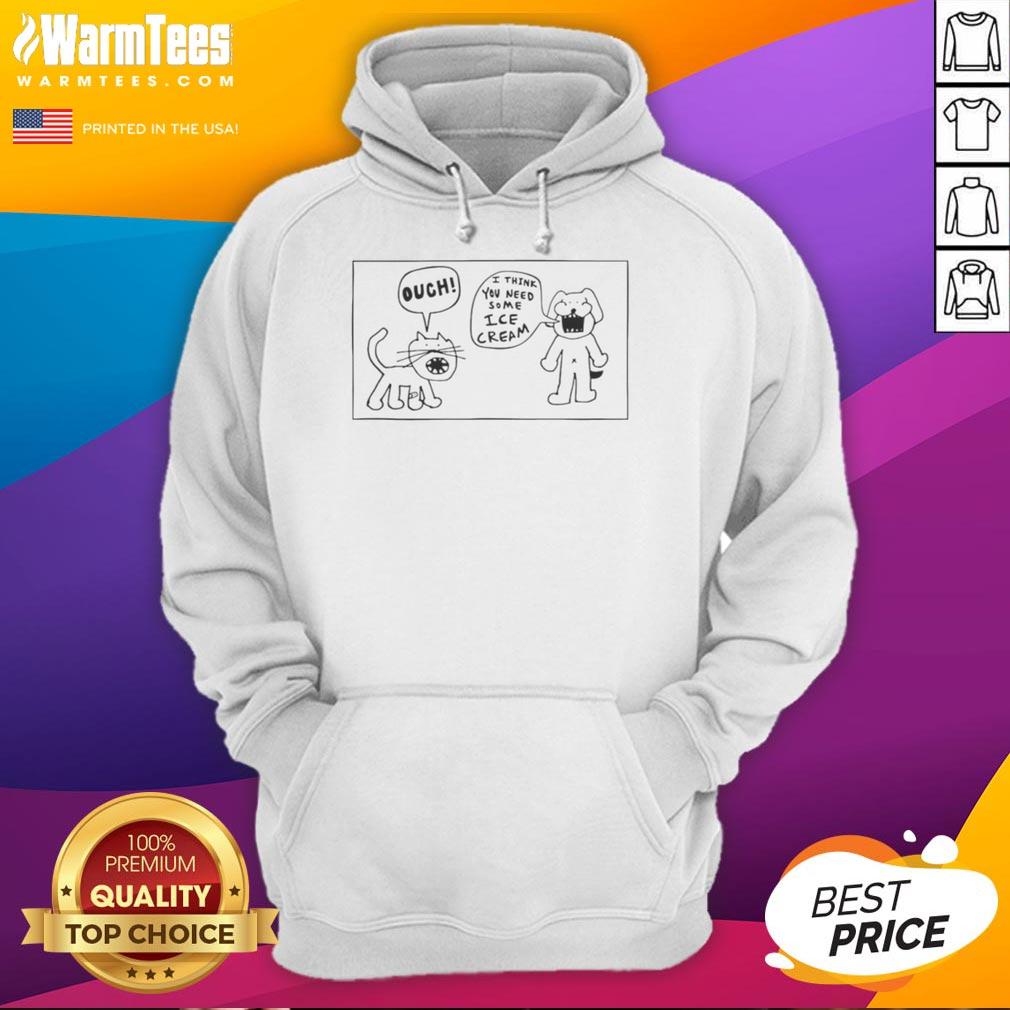 Pretty Ouch I Think You Need Some Ice Cream Doodle T-Shirt - Image 2