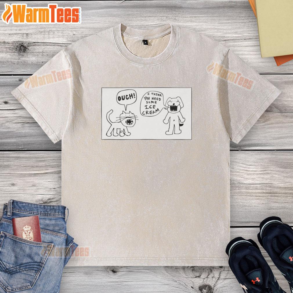 Pretty Ouch I Think You Need Some Ice Cream Doodle T-Shirt - Image 6