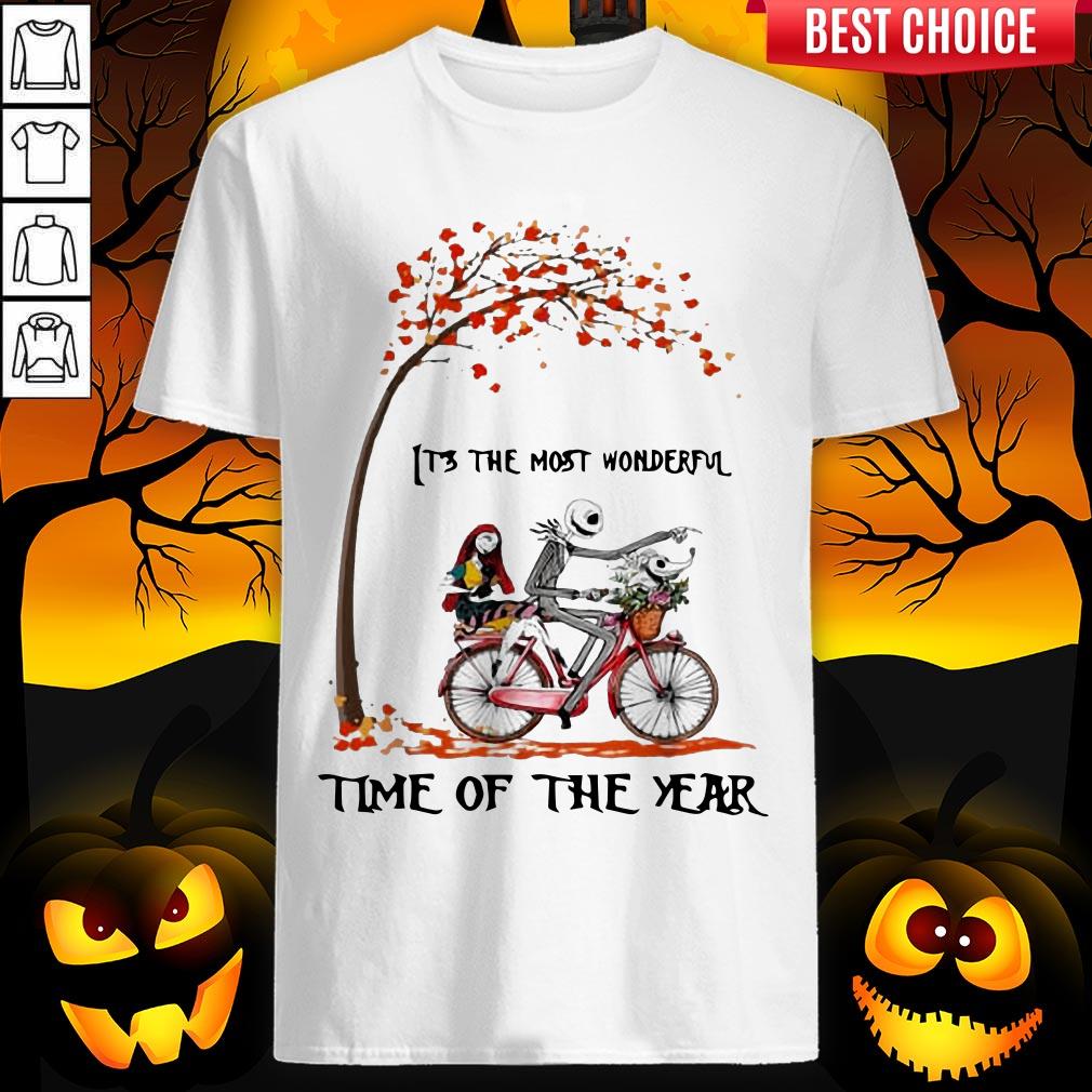 Jack Skellington And Sally Bike It’s The Most Wonderful Time Of The Year Shirt