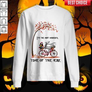 Alternative view of Jack Skellington And Sally Bike It’s The Most Wonderful Time Of The Year Shirt