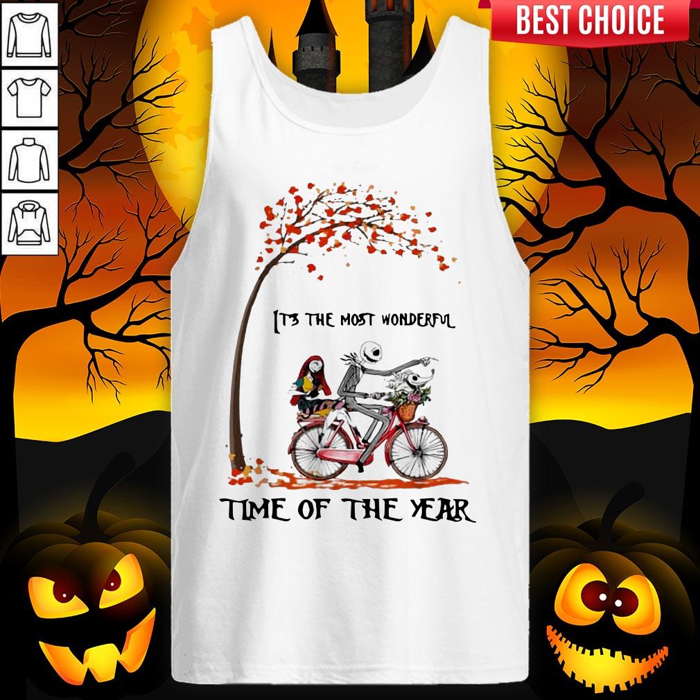 Jack Skellington And Sally Bike It’s The Most Wonderful Time Of The Year Shirt - Image 5