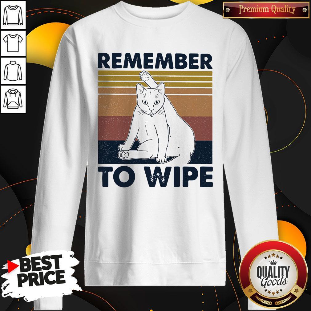 Cat Remember To Wipe Vintage Shirt - Image 4