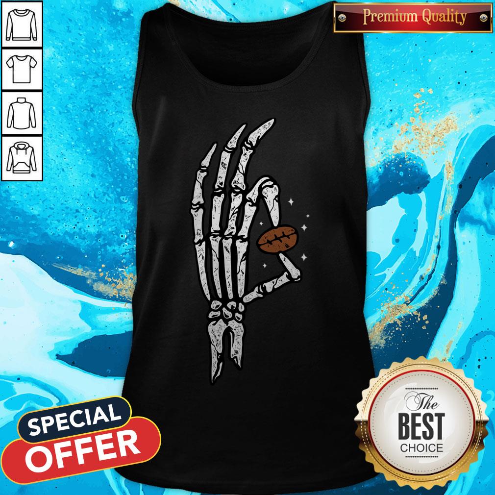 Hands Bone Hold Coffee Beans Halloween Shirt - Image 3