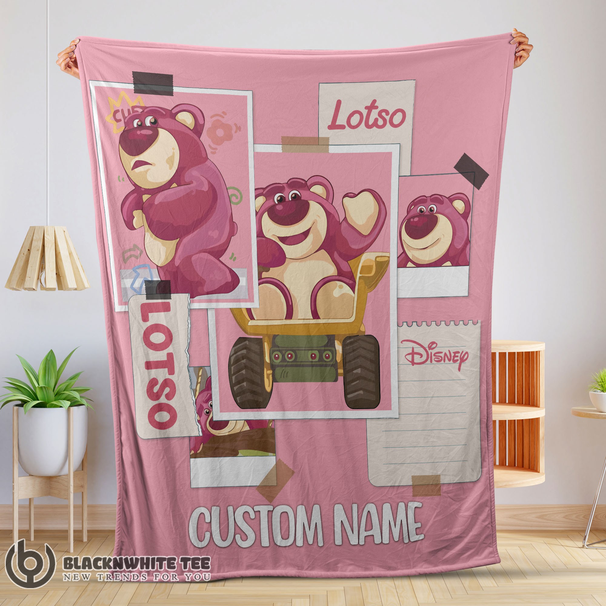 Hot Cute Good Disney Cartoon Toy Story Cute Lotso Grid Photos Blanket