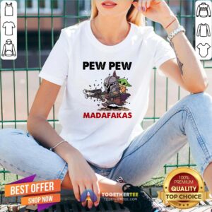 Alternative view of Official The Mandalorian Baby Yoda Pew Pew Madafakas Shirt