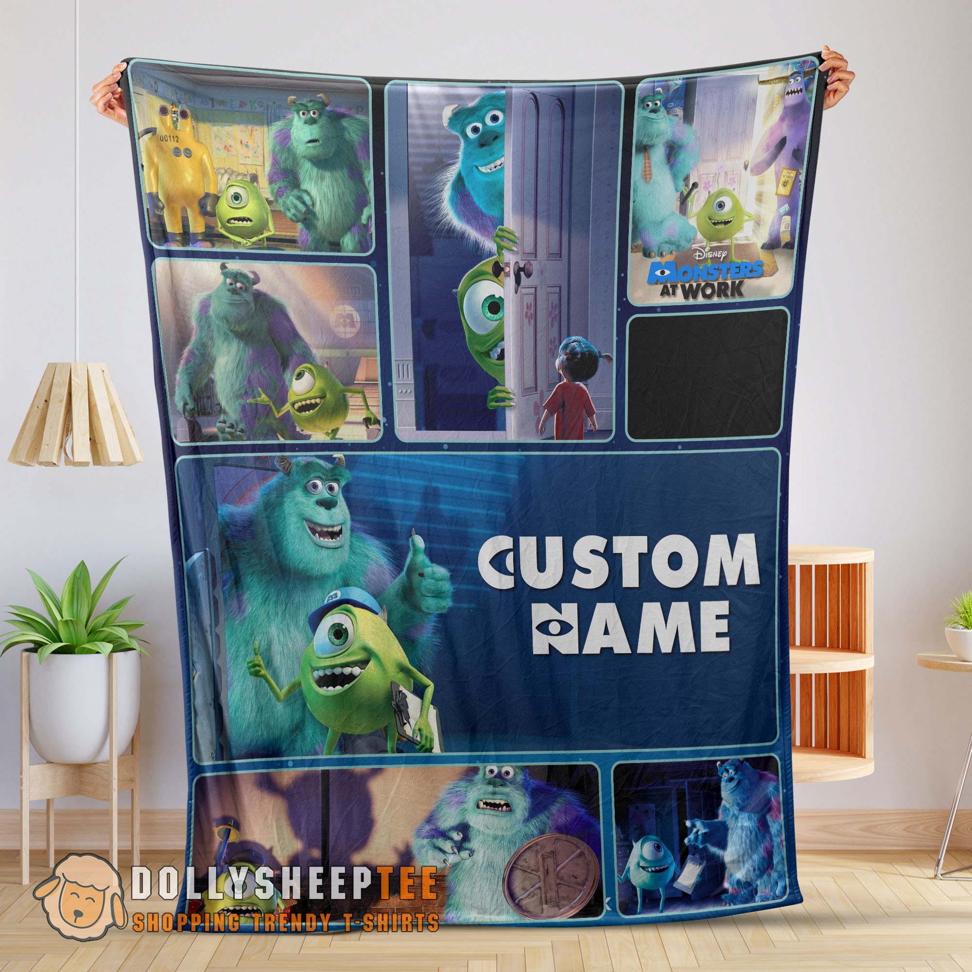 Perfect Disney Pixar Mike & Sulley Monsters Inc Blanket Fleece Customized Blanket