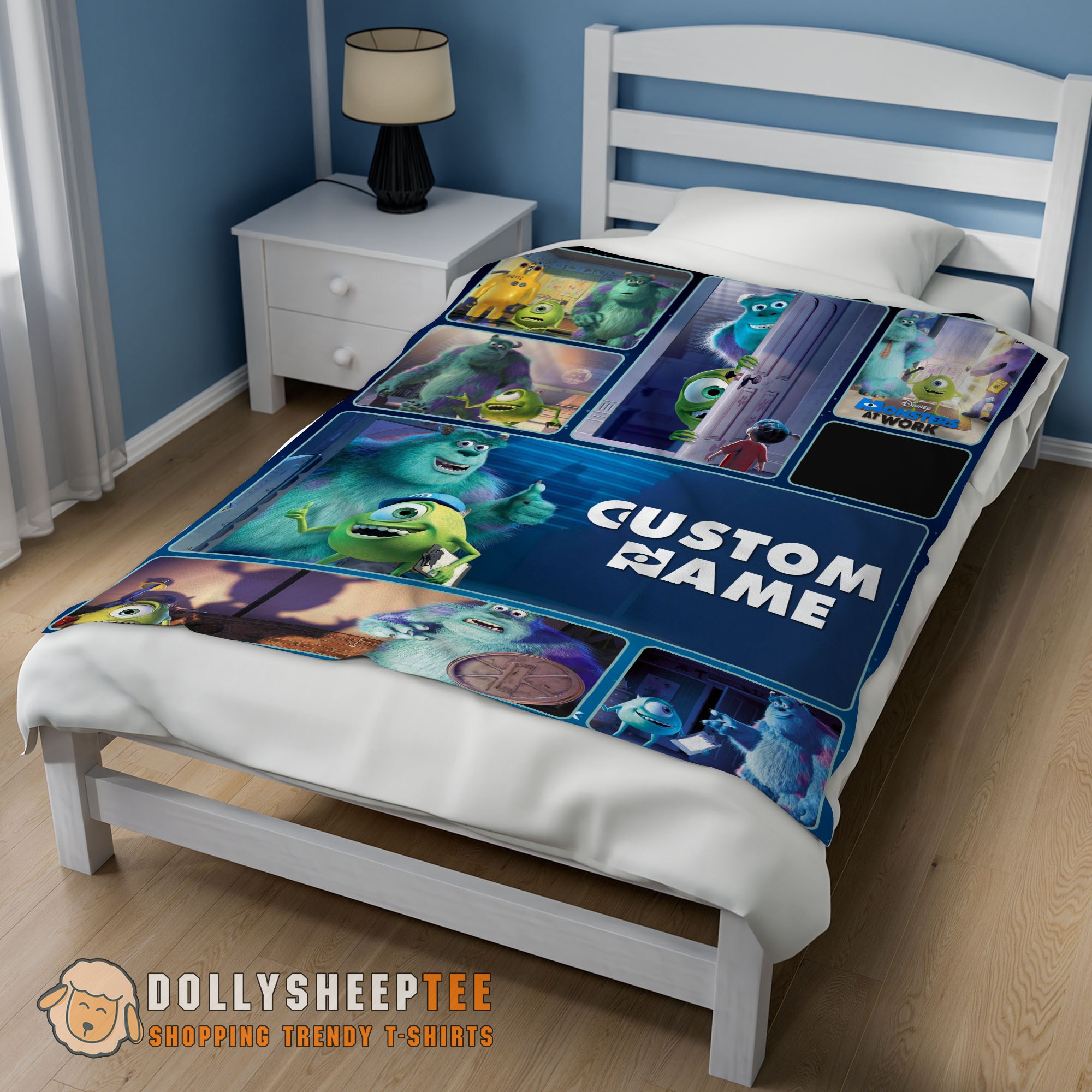 Perfect Disney Pixar Mike & Sulley Monsters Inc Blanket Fleece Customized Blanket - Image 2