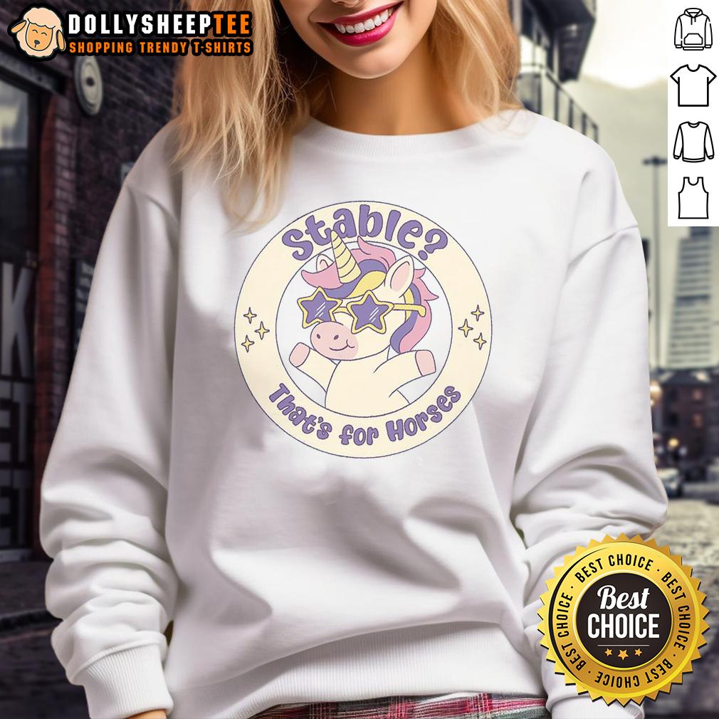 Cute Stable That's For Horses Unicorn T-Shirt - Image 5