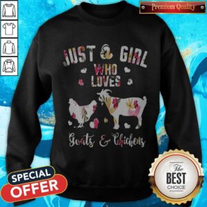 Alternative view of Just A Girl Who Loves Goats And Chickens Floral Shirt