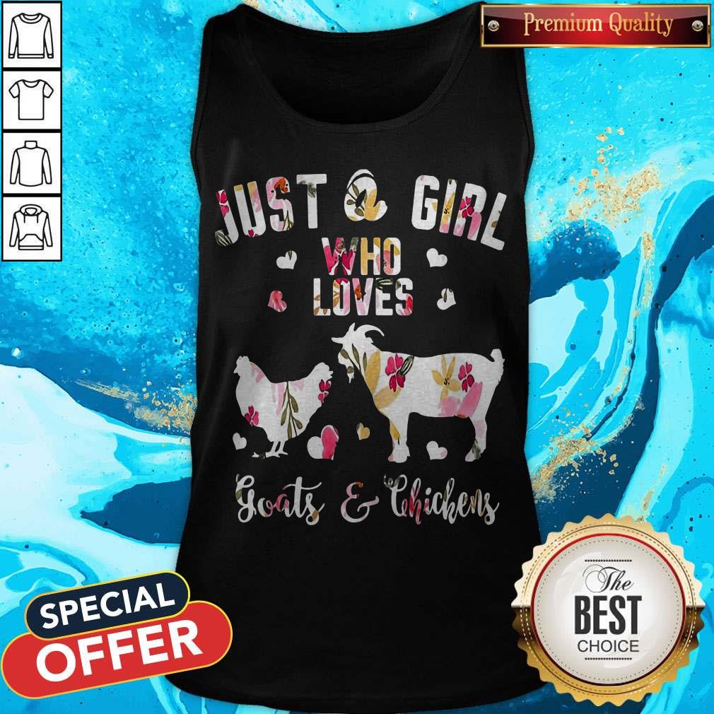 Just A Girl Who Loves Goats And Chickens Floral Shirt - Image 4