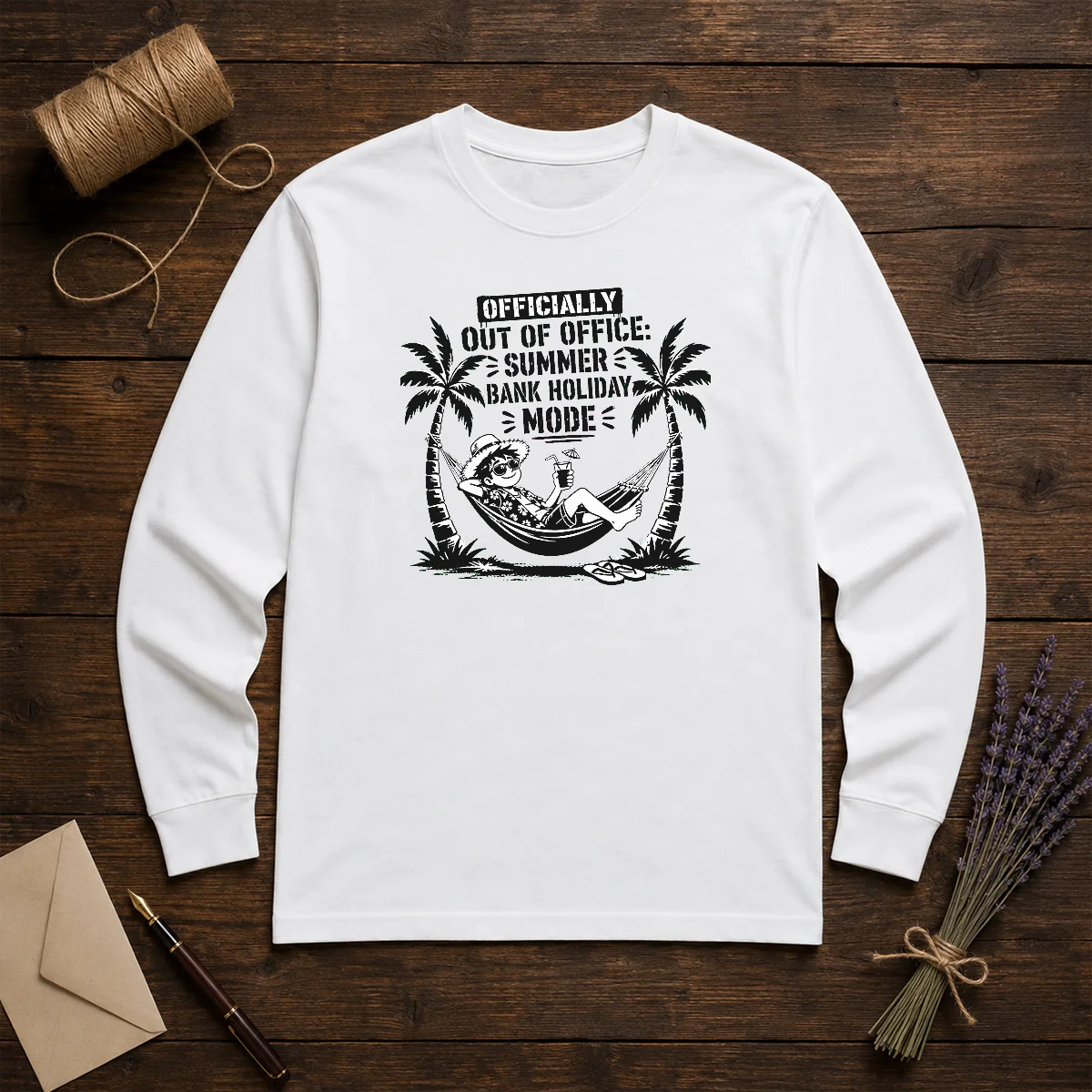 Top Summer Bank Holiday Stencil For Relaxed Vibes Shirt - Image 5