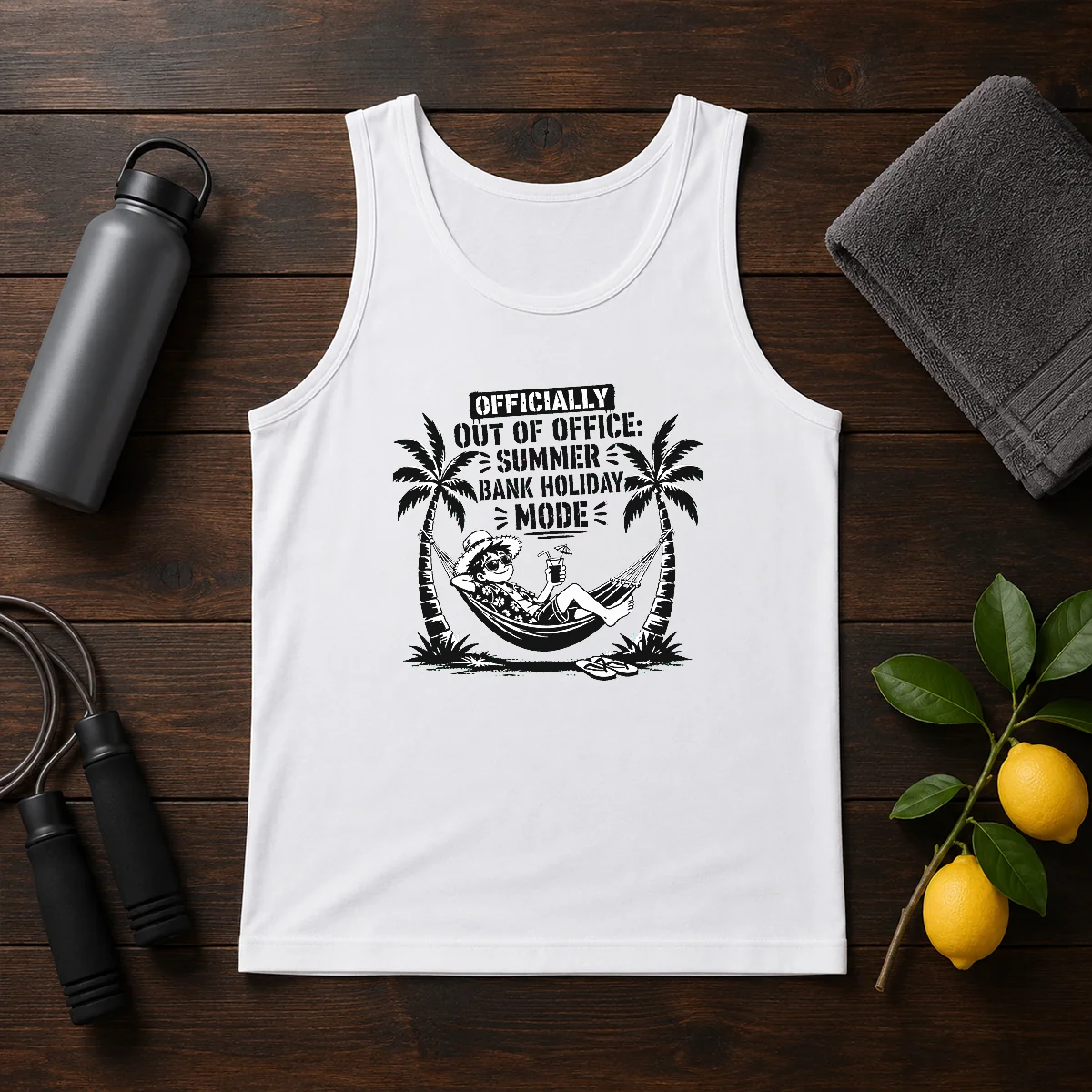 Top Summer Bank Holiday Stencil For Relaxed Vibes Shirt - Image 3