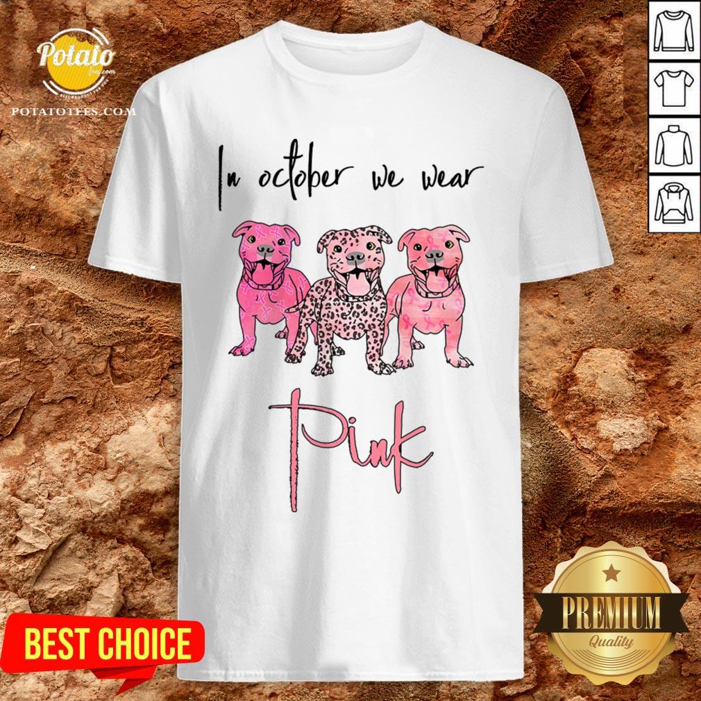 Official Pitbull In October We Wear Pink Shirt