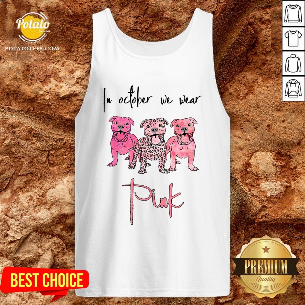 Official Pitbull In October We Wear Pink Shirt - Image 3