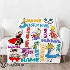 Alternative view of Hot Top Disney Alice In Wonderland All Character Blanket Fleece Customized Blanket