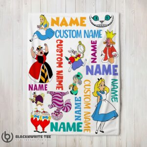Hot Top Disney Alice In Wonderland All Character Blanket Fleece Customized Blanket