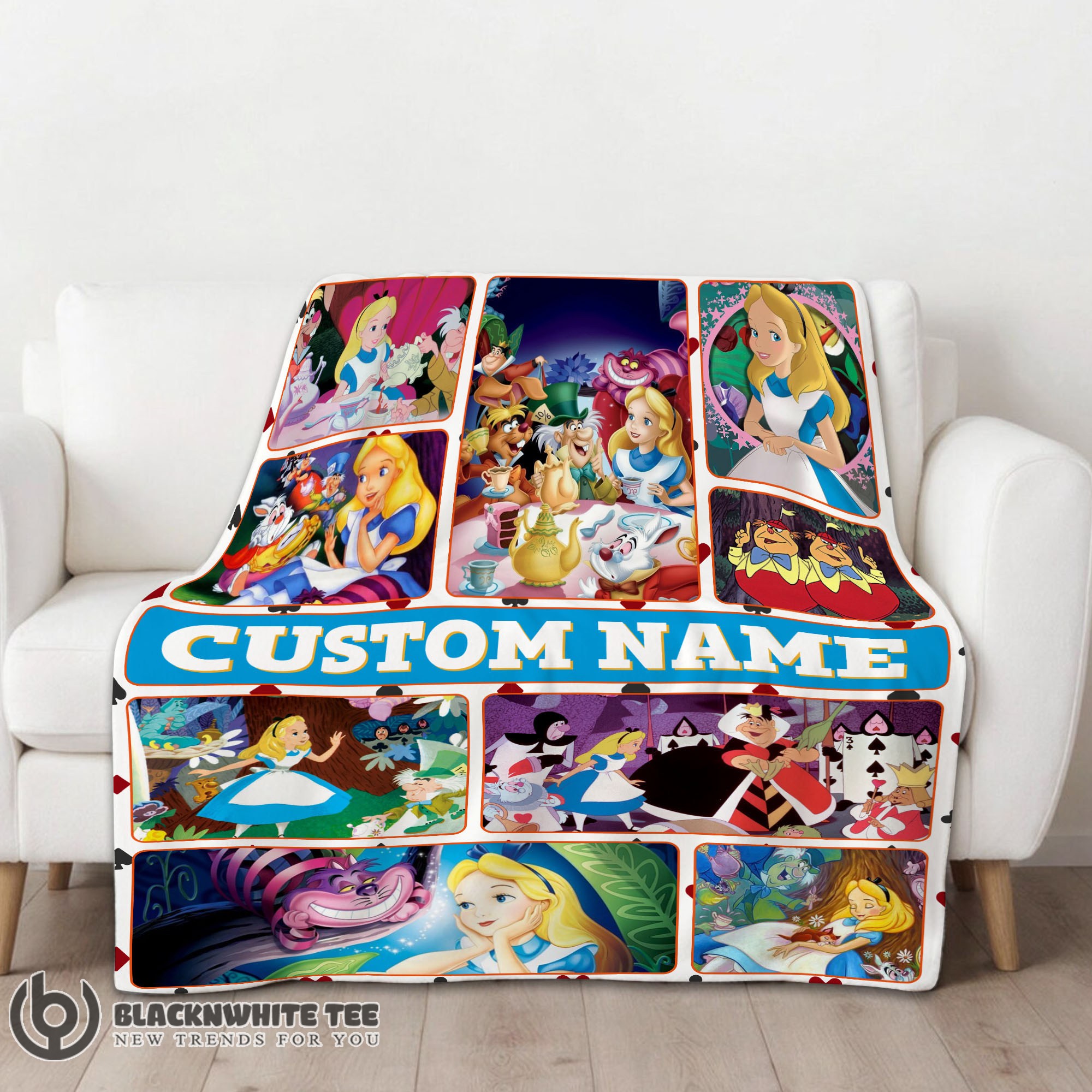 Official Hot Disney Alice In Wonderland Adventure Collage Blanket Fleece Customized Blanket - Image 2