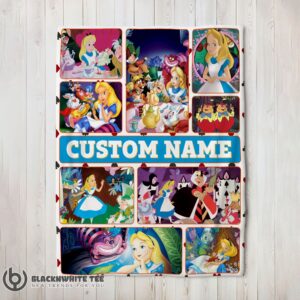 Official Hot Disney Alice In Wonderland Adventure Collage Blanket Fleece Customized Blanket