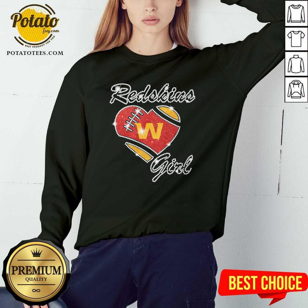 Pretty Diamond Heart Washington Redskins Girl Shirt - Image 4