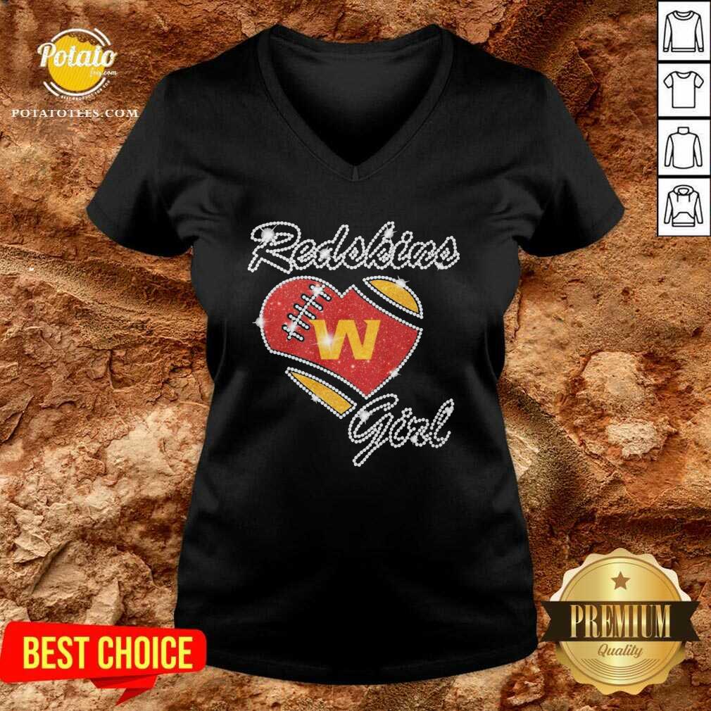 Pretty Diamond Heart Washington Redskins Girl Shirt - Image 2